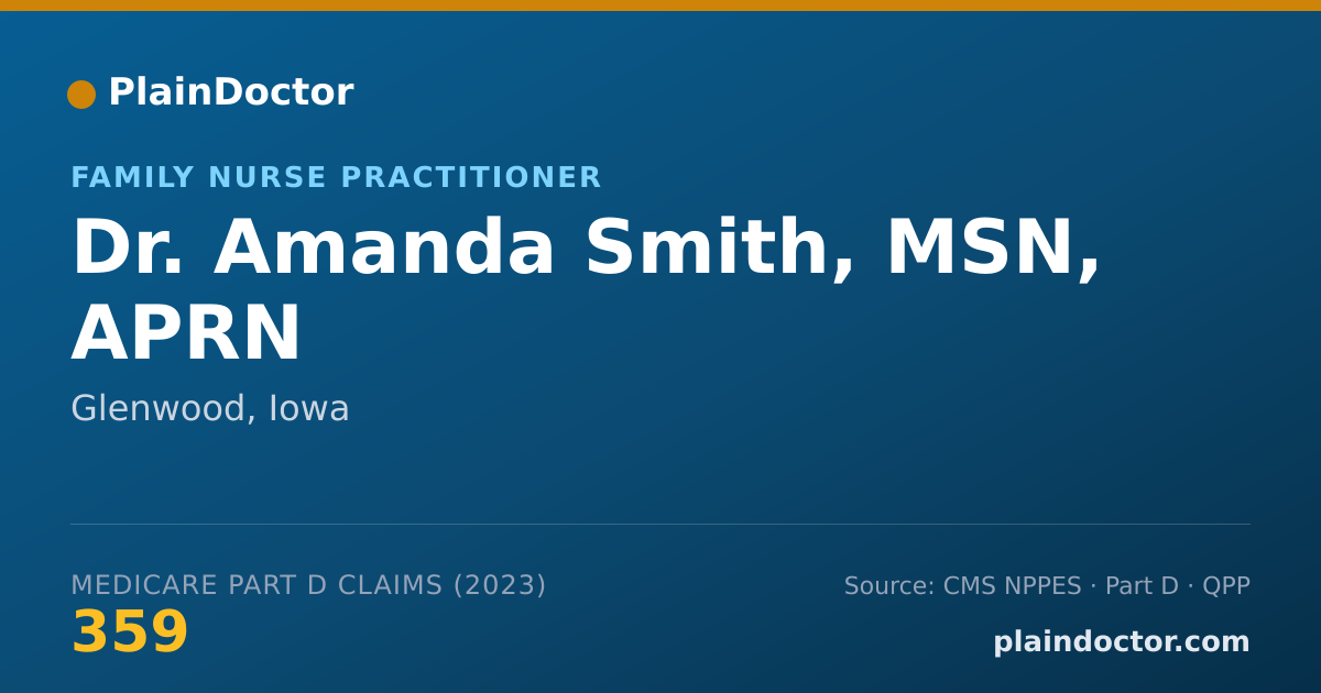 Shareable card for Amanda Smith, MSN, APRN - Family Nurse Practitioner, Glenwood, IA