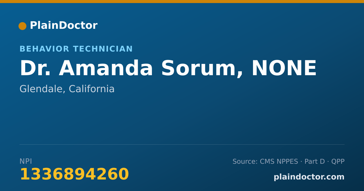Shareable card for Amanda Sorum, NONE - Behavior Technician, Glendale, CA