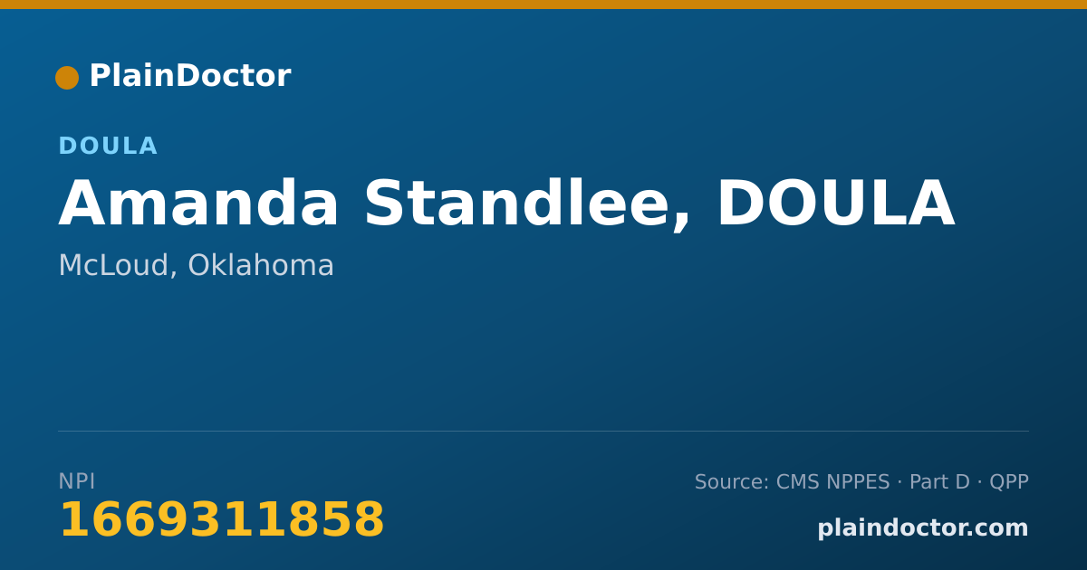 Shareable card for Amanda Standlee, DOULA - Doula, McLoud, OK