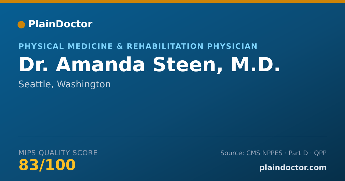 Shareable card for Amanda Steen, M.D. - Physical Medicine & Rehabilitation Physician, Seattle, WA
