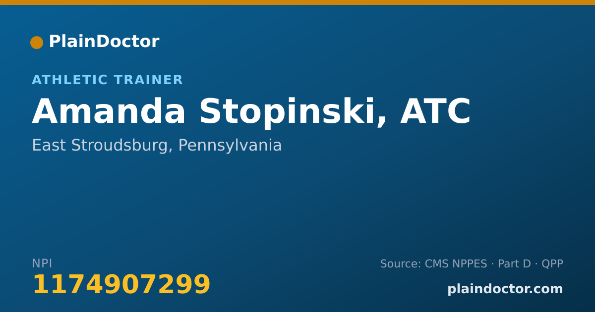 Shareable card for Amanda Stopinski, ATC - Athletic Trainer, East Stroudsburg, PA