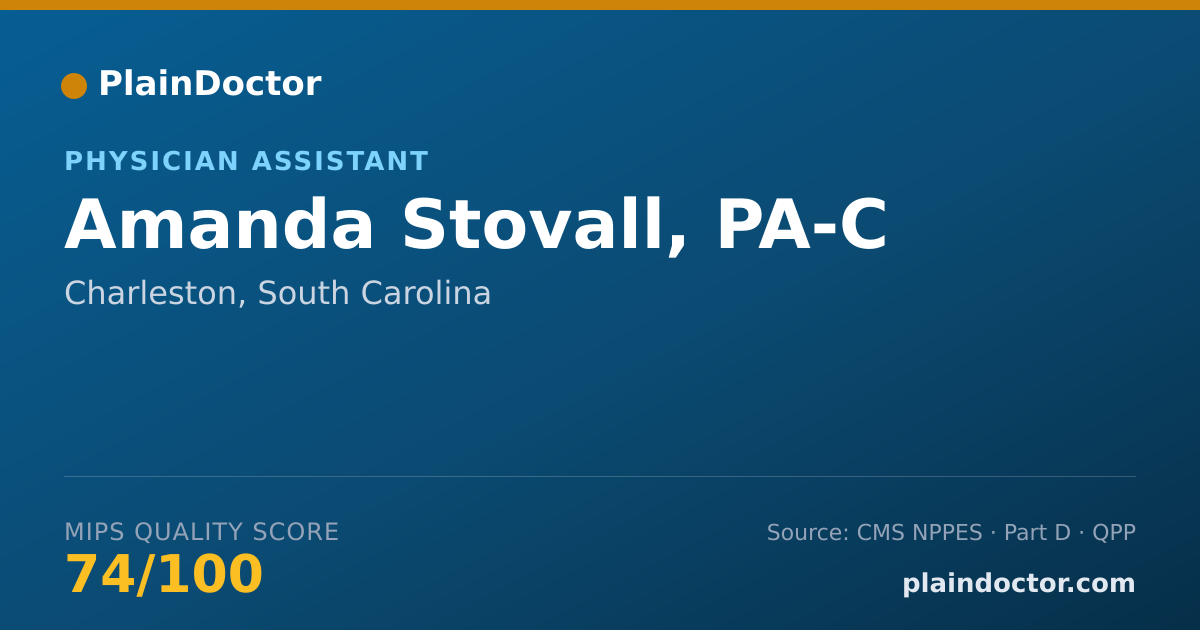 Shareable card for Amanda Stovall, PA-C - Physician Assistant, Charleston, SC