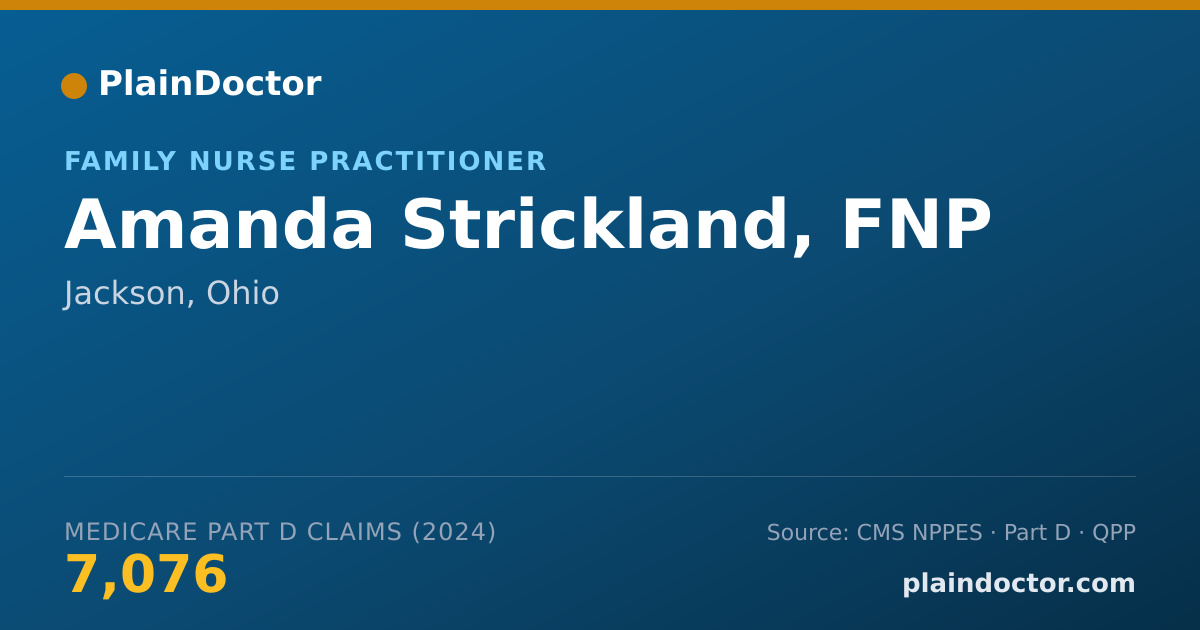 Shareable card for Amanda Strickland, FNP - Family Nurse Practitioner, Jackson, OH