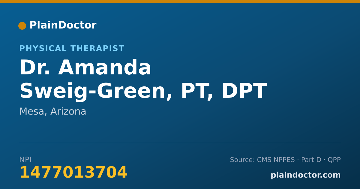 Shareable card for Amanda Sweig-Green, PT, DPT - Physical Therapist, Mesa, AZ