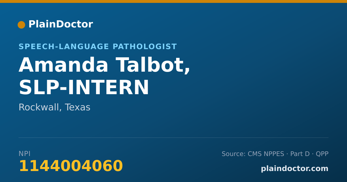 Shareable card for Amanda Talbot, SLP-INTERN - Speech-Language Pathologist, Rockwall, TX