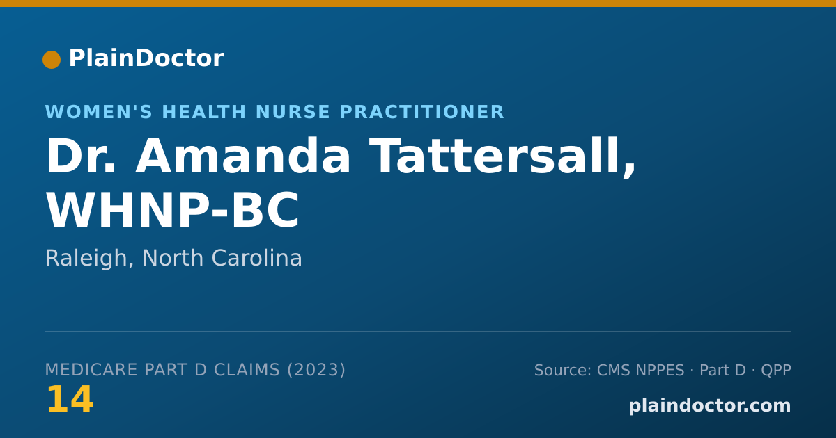 Shareable card for Amanda Tattersall, WHNP-BC - Women's Health Nurse Practitioner, Raleigh, NC