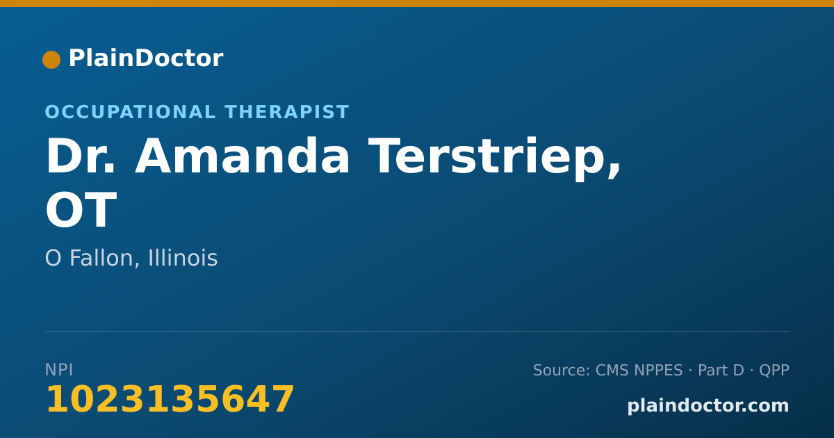Shareable card for Amanda Terstriep, OT - Occupational Therapist, O Fallon, IL