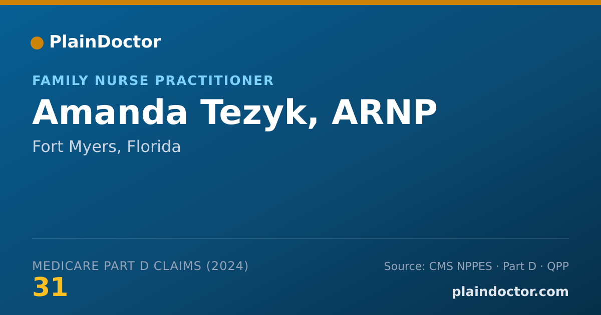 Shareable card for Amanda Tezyk, ARNP - Family Nurse Practitioner, Fort Myers, FL