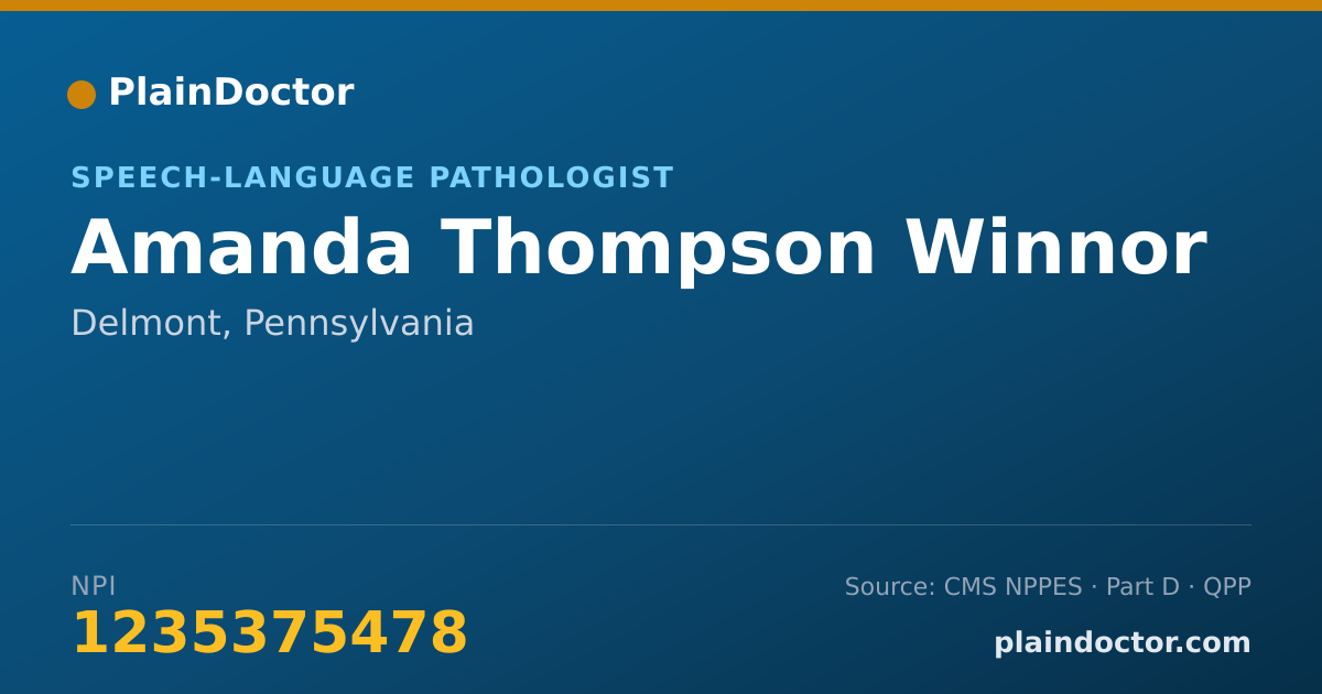Shareable card for Amanda Thompson Winnor - Speech-Language Pathologist, Delmont, PA