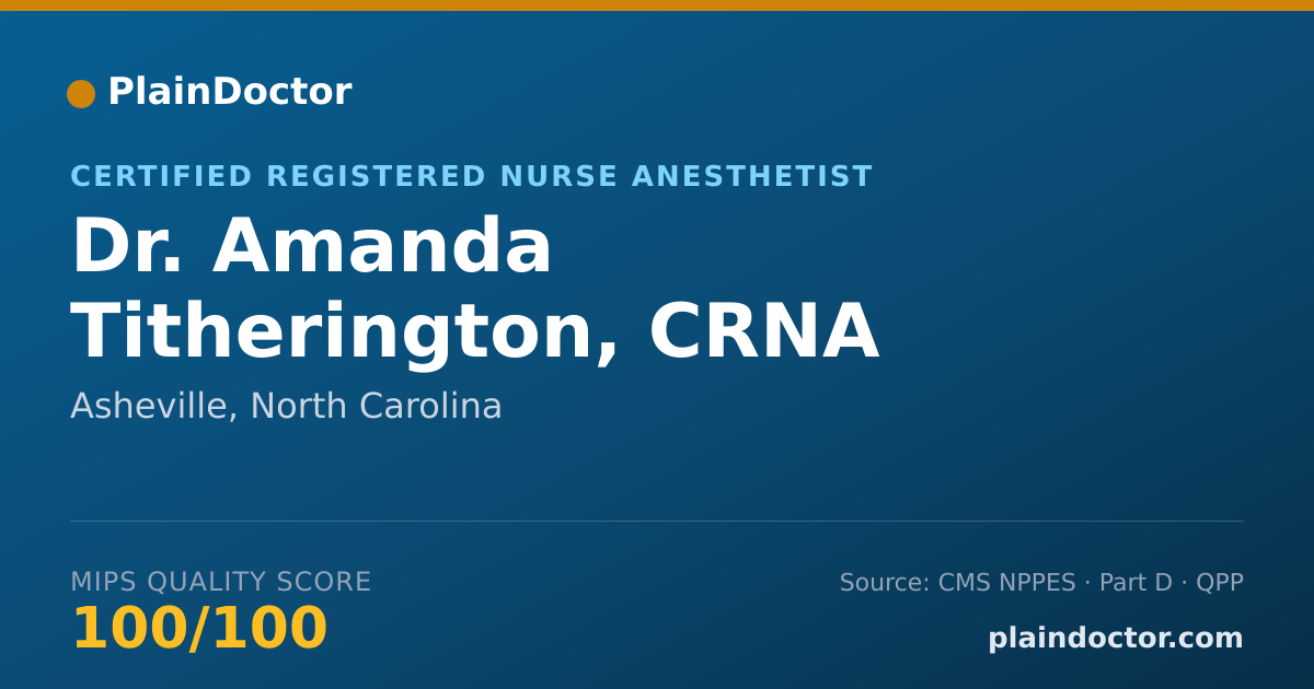 Shareable card for Amanda Titherington, CRNA - Certified Registered Nurse Anesthetist, Asheville, NC