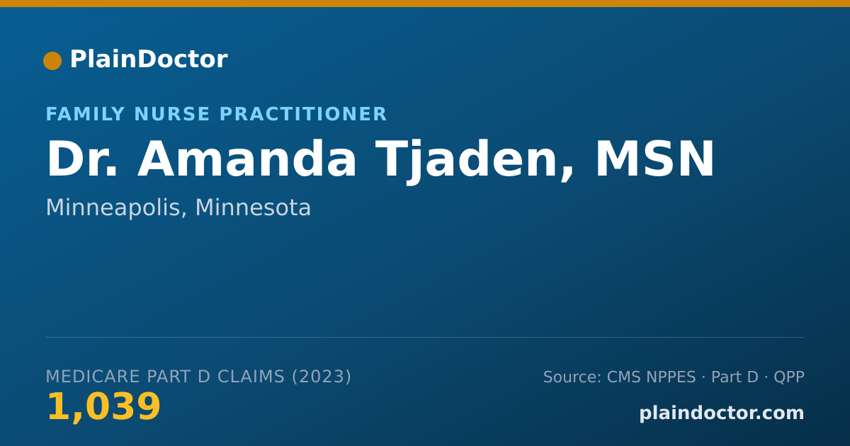 Shareable card for Amanda Tjaden, MSN - Family Nurse Practitioner, Minneapolis, MN