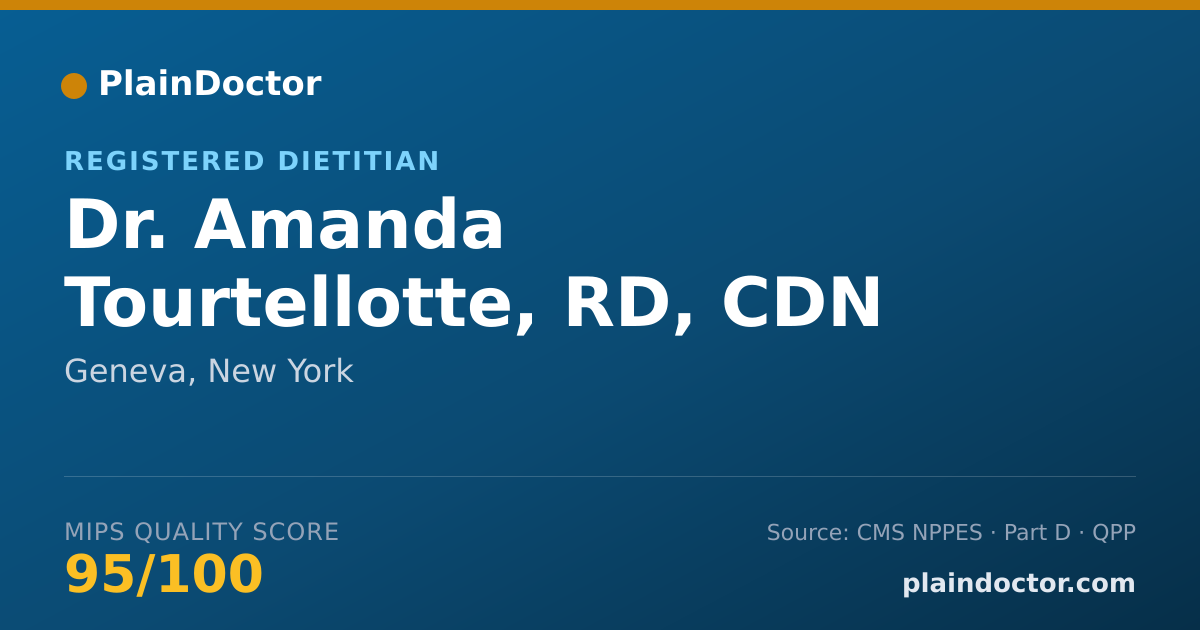 Shareable card for Amanda Tourtellotte, RD, CDN - Registered Dietitian, Geneva, NY