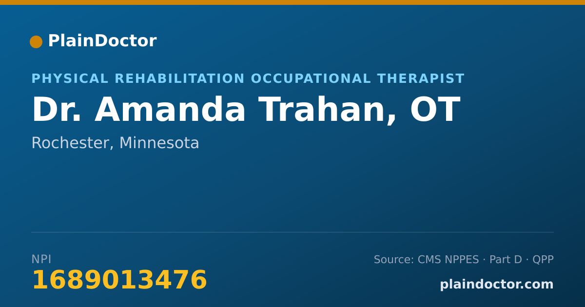 Shareable card for Amanda Trahan, OT - Physical Rehabilitation Occupational Therapist, Rochester, MN