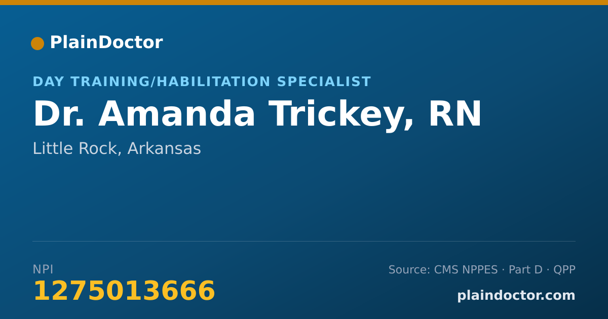 Shareable card for Amanda Trickey, RN - Day Training/Habilitation Specialist, Little Rock, AR