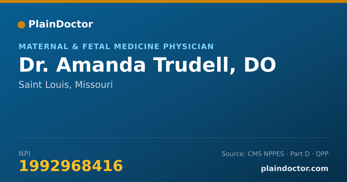 Shareable card for Amanda Trudell, DO - Maternal & Fetal Medicine Physician, Saint Louis, MO