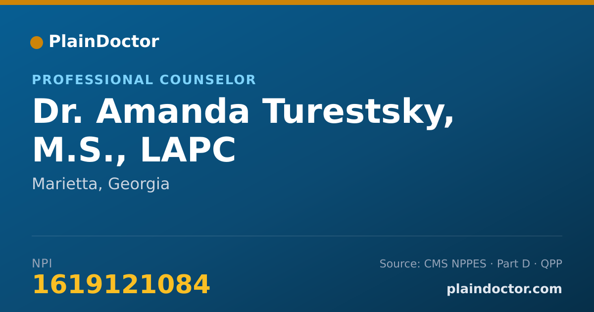 Shareable card for Amanda Turestsky, M.S., LAPC - Professional Counselor, Marietta, GA