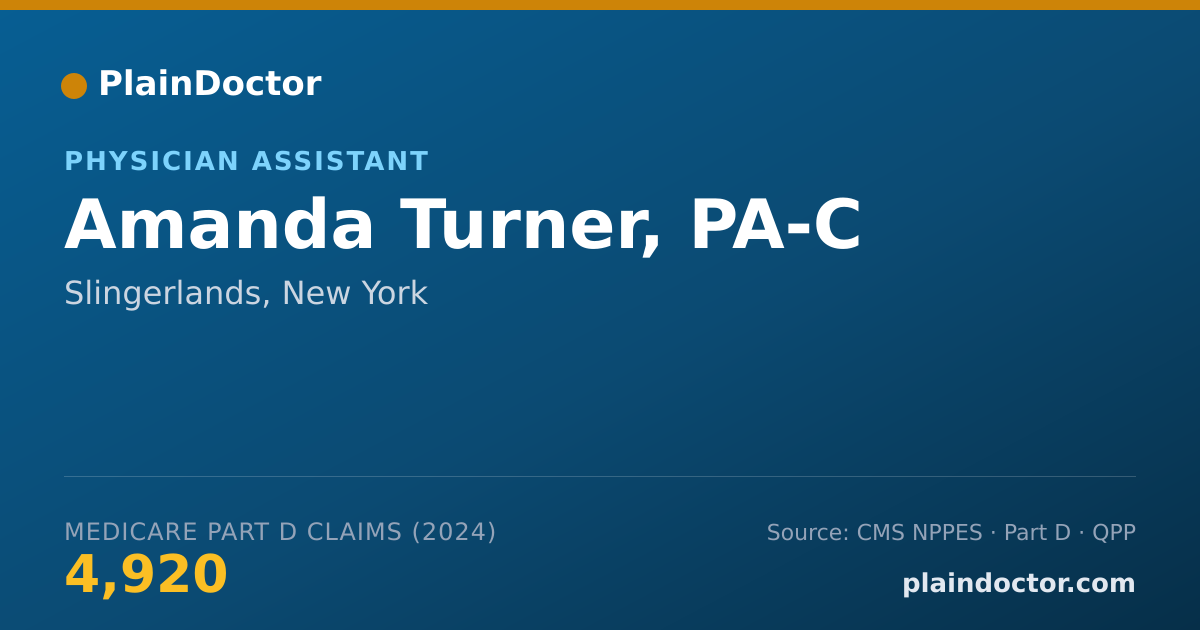 Shareable card for Amanda Turner, PA-C - Physician Assistant, Slingerlands, NY