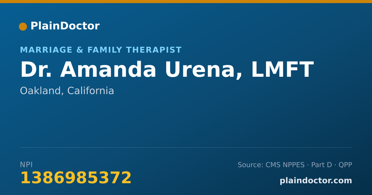 Shareable card for Amanda Urena, LMFT - Marriage & Family Therapist, Oakland, CA