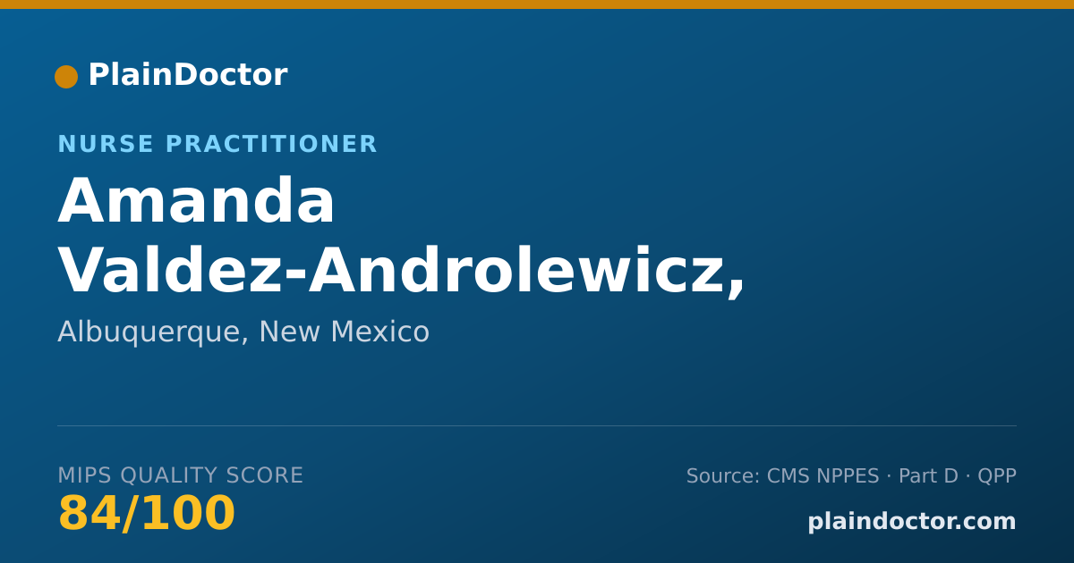Shareable card for Amanda Valdez-Androlewicz, CNP - Nurse Practitioner, Albuquerque, NM