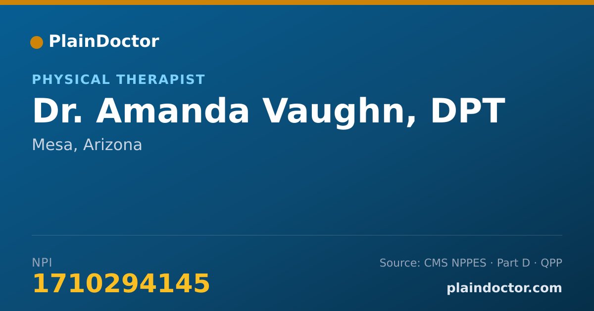 Shareable card for Amanda Vaughn, DPT - Physical Therapist, Mesa, AZ