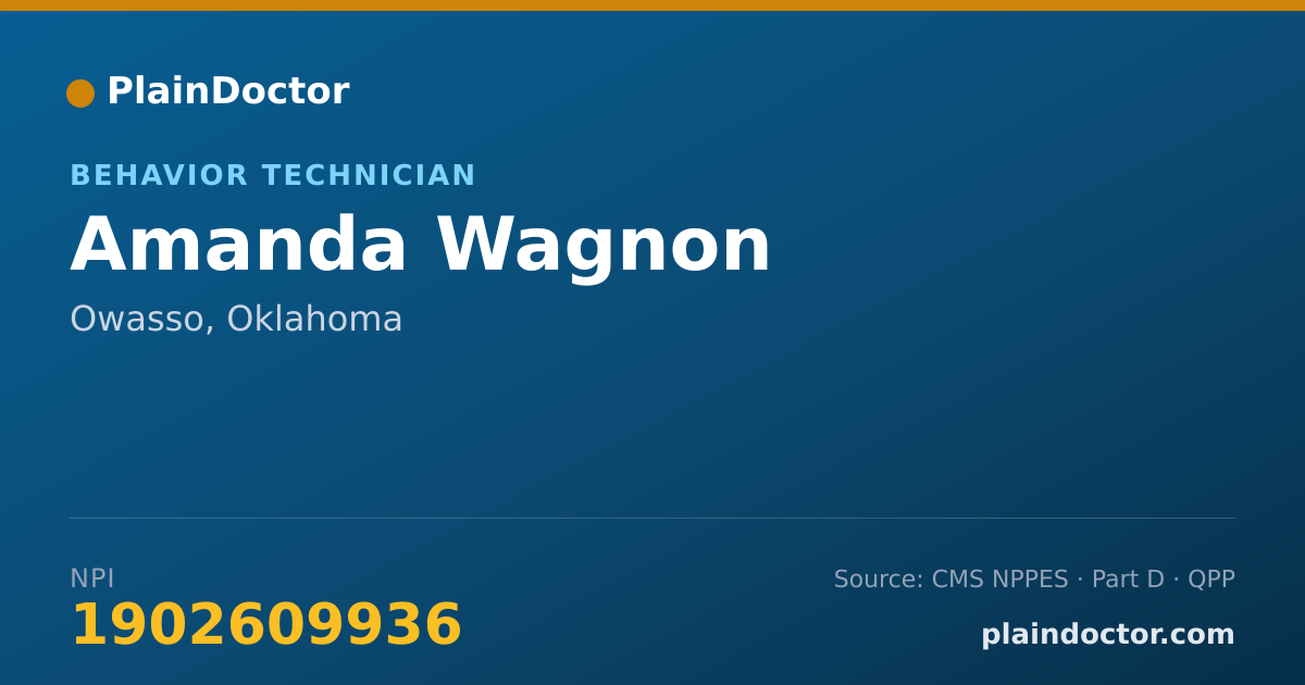 Shareable card for Amanda Wagnon - Behavior Technician, Owasso, OK