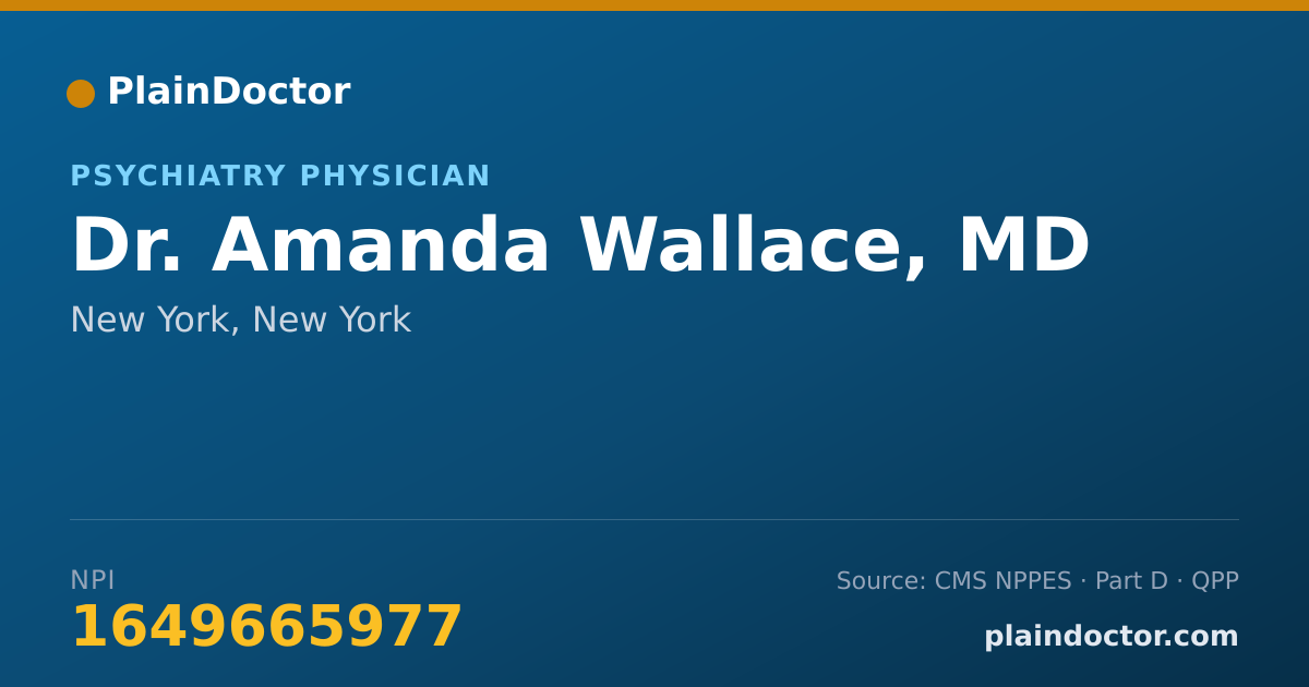 Shareable card for Amanda Wallace, MD - Psychiatry Physician, New York, NY