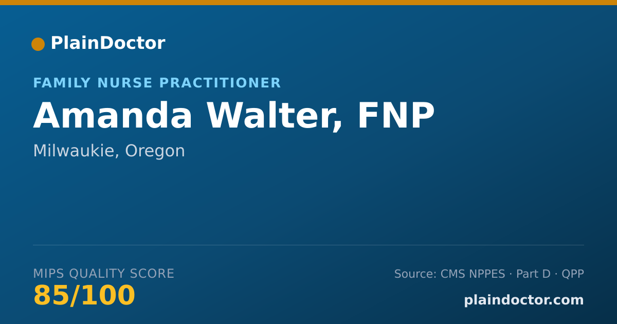 Shareable card for Amanda Walter, FNP - Family Nurse Practitioner, Milwaukie, OR