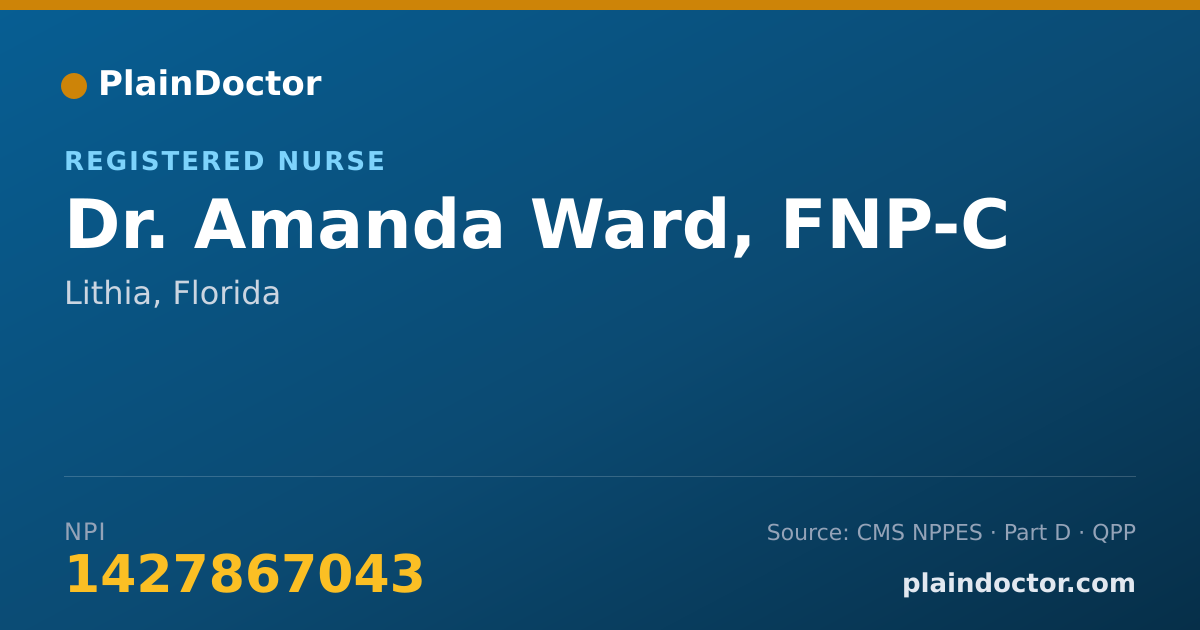 Shareable card for Amanda Ward, FNP-C - Registered Nurse, Lithia, FL