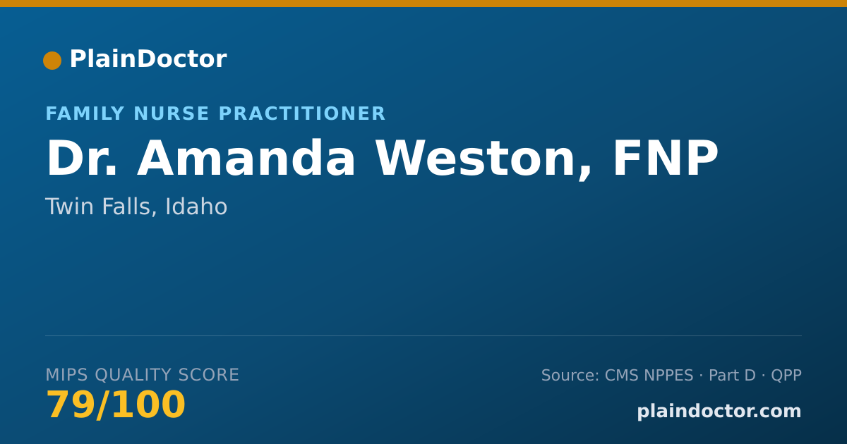 Shareable card for Amanda Weston, FNP - Family Nurse Practitioner, Twin Falls, ID