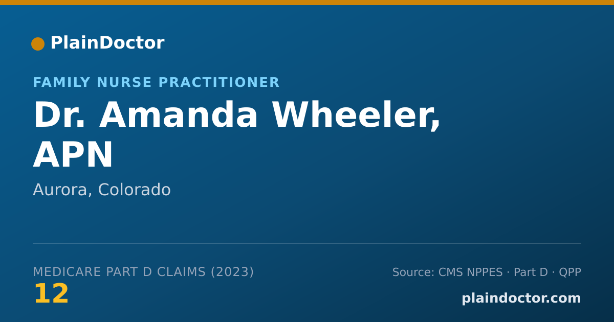 Shareable card for Amanda Wheeler, APN - Family Nurse Practitioner, Aurora, CO