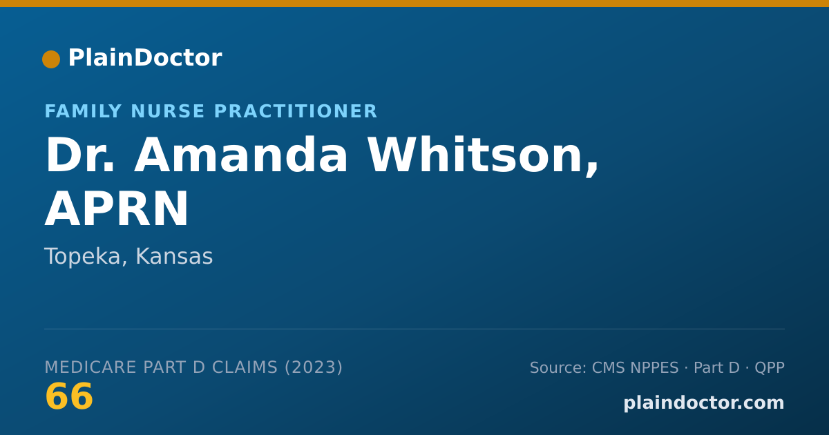 Shareable card for Amanda Whitson, APRN - Family Nurse Practitioner, Topeka, KS