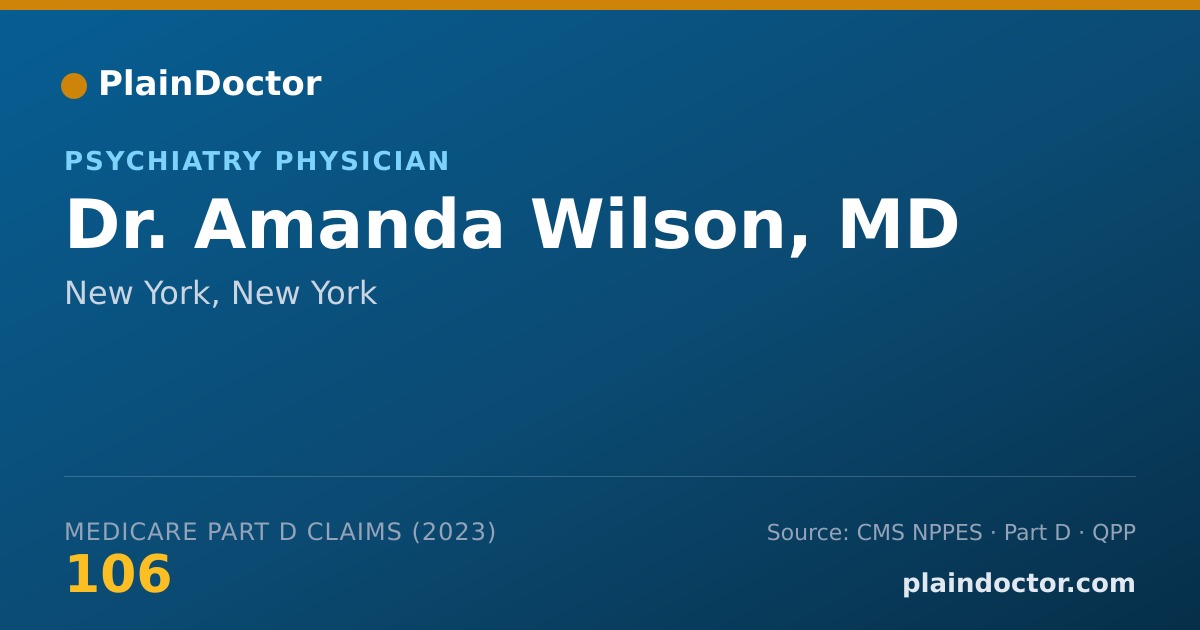 Shareable card for Amanda Wilson, MD - Psychiatry Physician, New York, NY