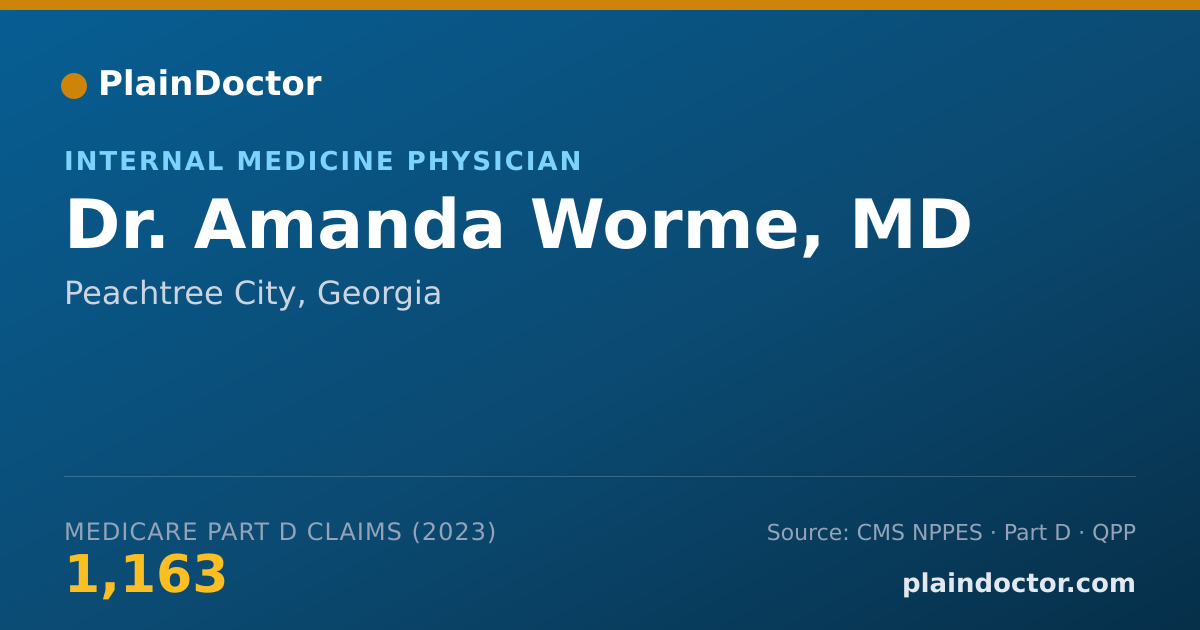 Shareable card for Amanda Worme, MD - Internal Medicine Physician, Peachtree City, GA