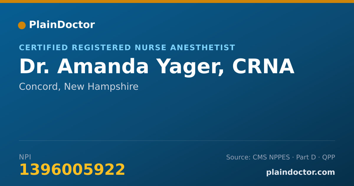 Shareable card for Amanda Yager, CRNA - Certified Registered Nurse Anesthetist, Concord, NH