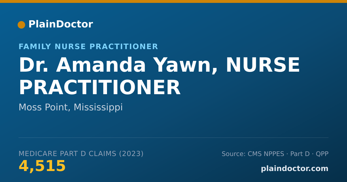 Shareable card for Amanda Yawn, NURSE PRACTITIONER - Family Nurse Practitioner, Moss Point, MS