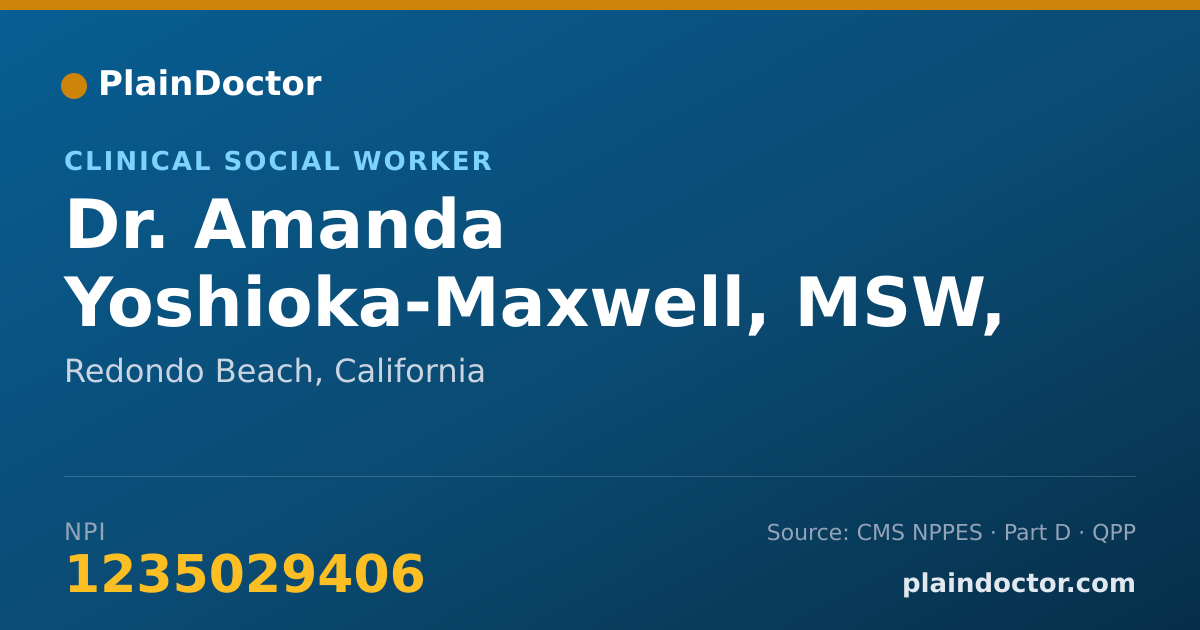 Shareable card for Amanda Yoshioka-Maxwell, MSW, PHD - Clinical Social Worker, Redondo Beach, CA