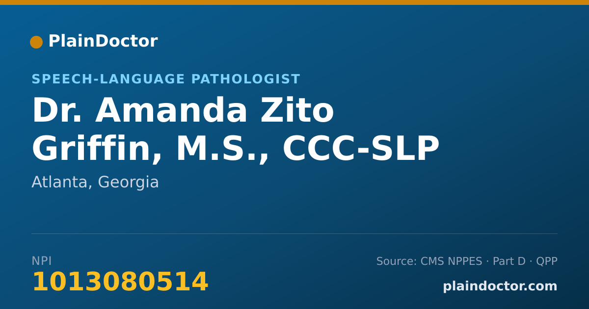 Shareable card for Amanda Zito Griffin, M.S., CCC-SLP - Speech-Language Pathologist, Atlanta, GA