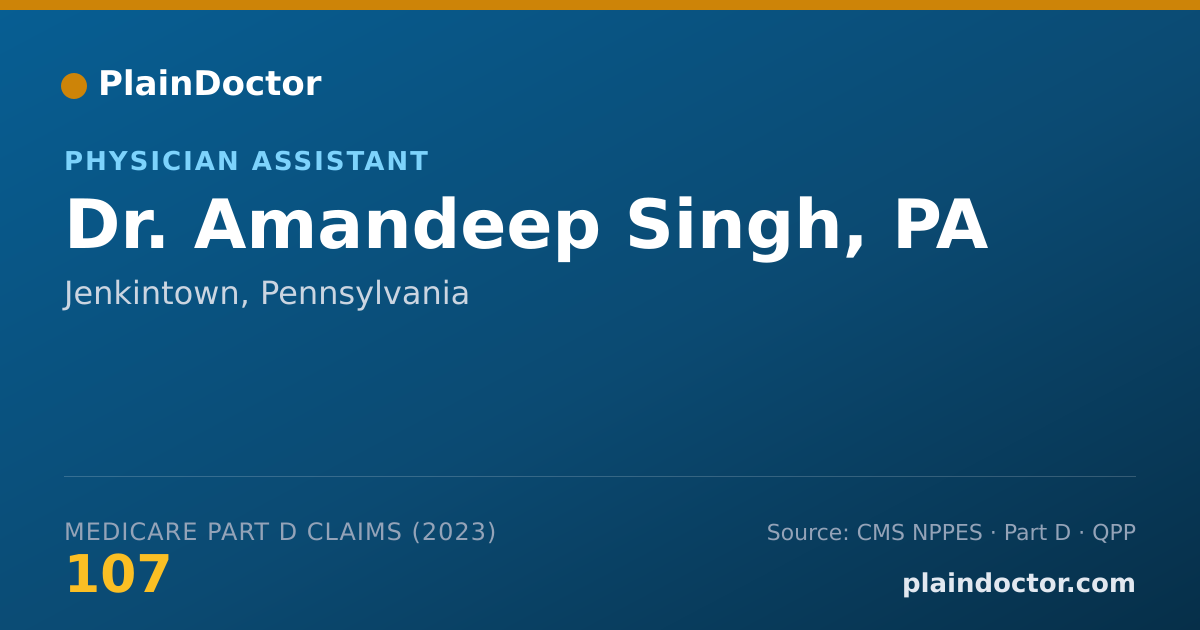 Shareable card for Amandeep Singh, PA - Physician Assistant, Jenkintown, PA