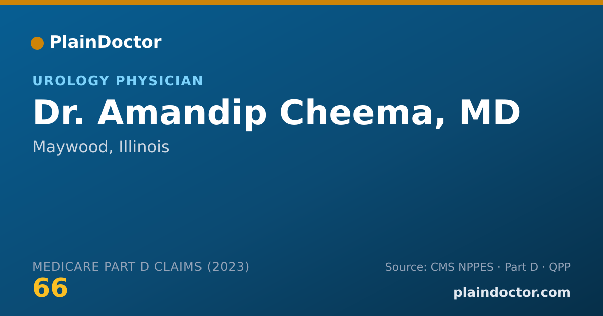 Shareable card for Amandip Cheema, MD - Urology Physician, Maywood, IL