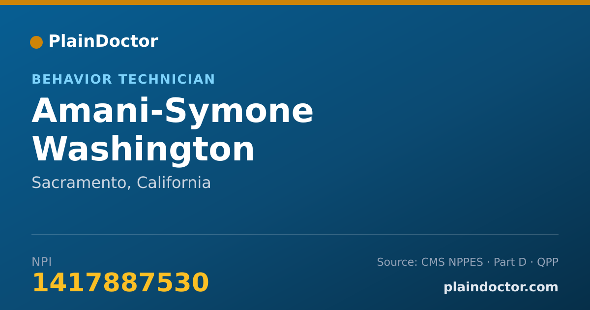 Shareable card for Amani-Symone Washington - Behavior Technician, Sacramento, CA