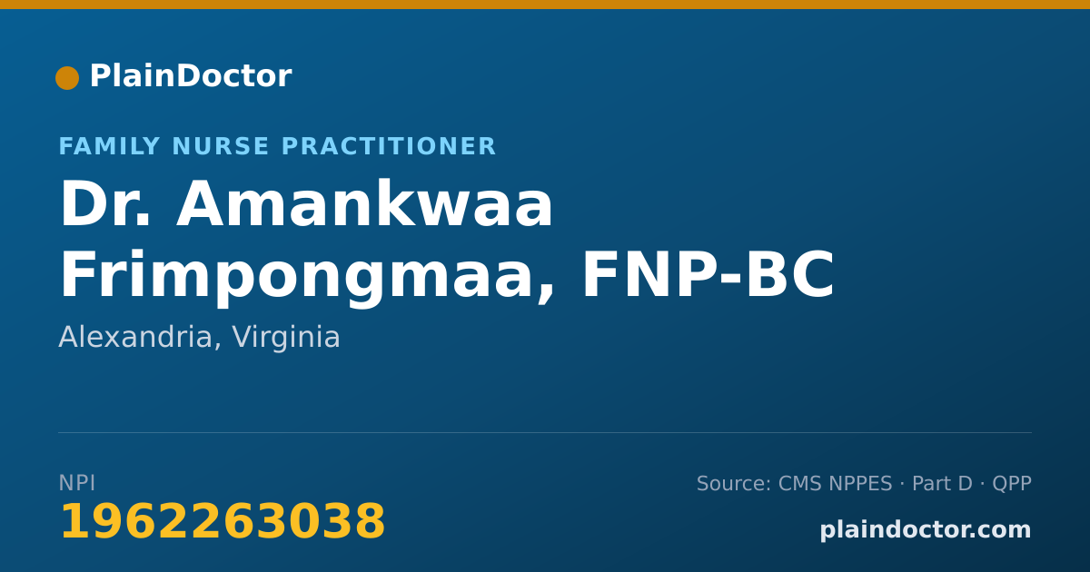 Shareable card for Amankwaa Frimpongmaa, FNP-BC - Family Nurse Practitioner, Alexandria, VA