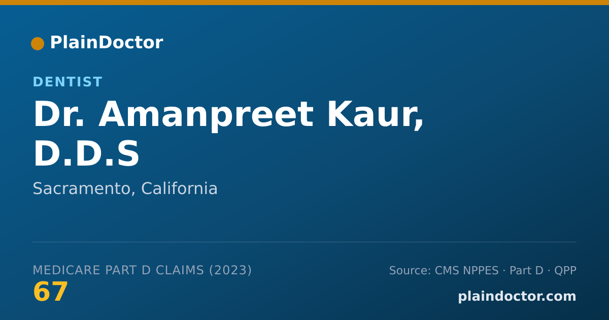 Shareable card for Amanpreet Kaur, D.D.S - Dentist, Sacramento, CA