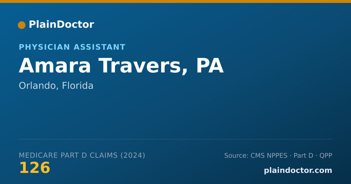 Shareable card for Amara Travers, PA - Physician Assistant, Orlando, FL