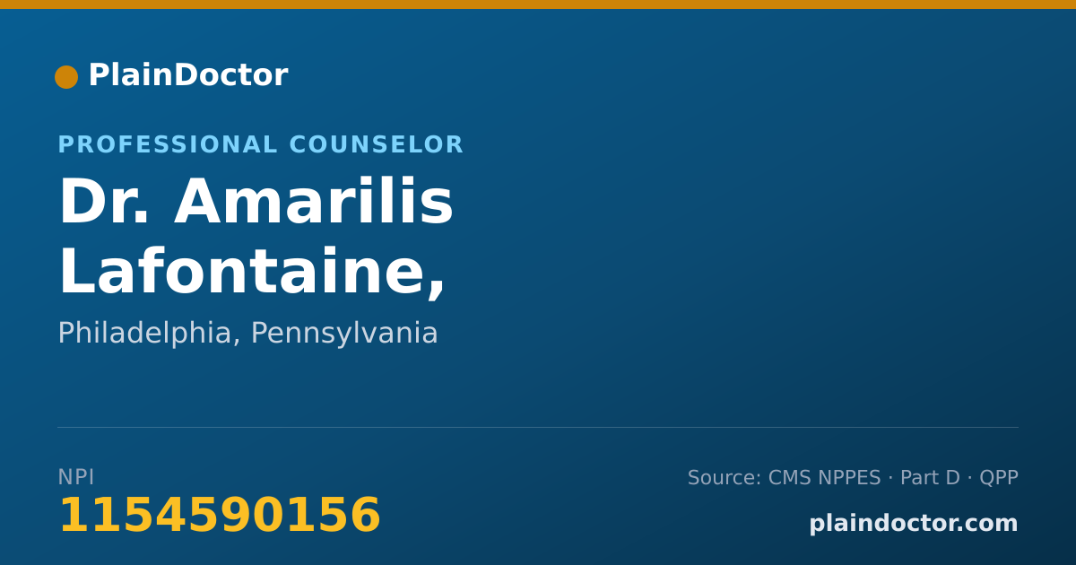 Shareable card for Amarilis Lafontaine, MHS,LPC,CCBT, CCDP-D - Professional Counselor, Philadelphia, PA