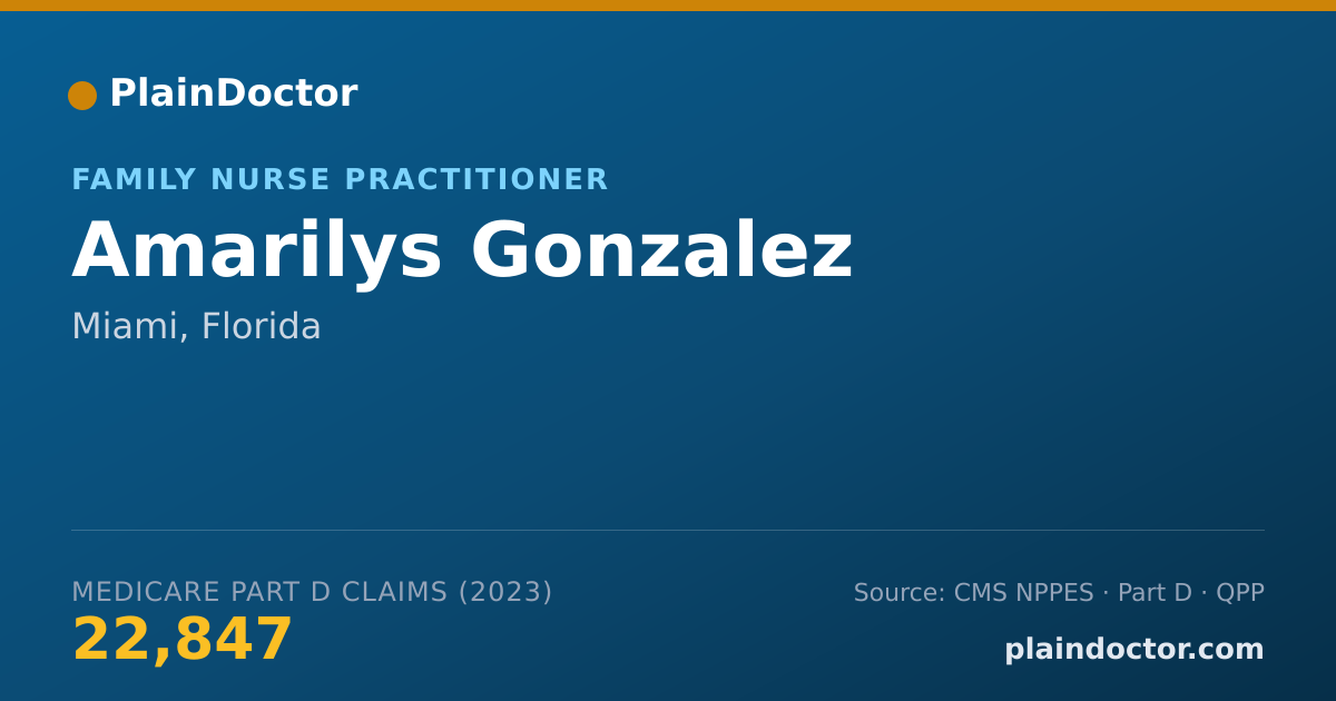 Shareable card for Amarilys Gonzalez - Family Nurse Practitioner, Miami, FL