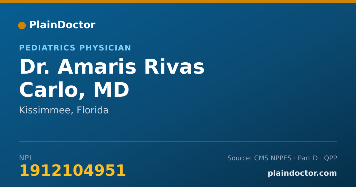 Shareable card for Amaris Rivas Carlo, MD - Pediatrics Physician, Kissimmee, FL