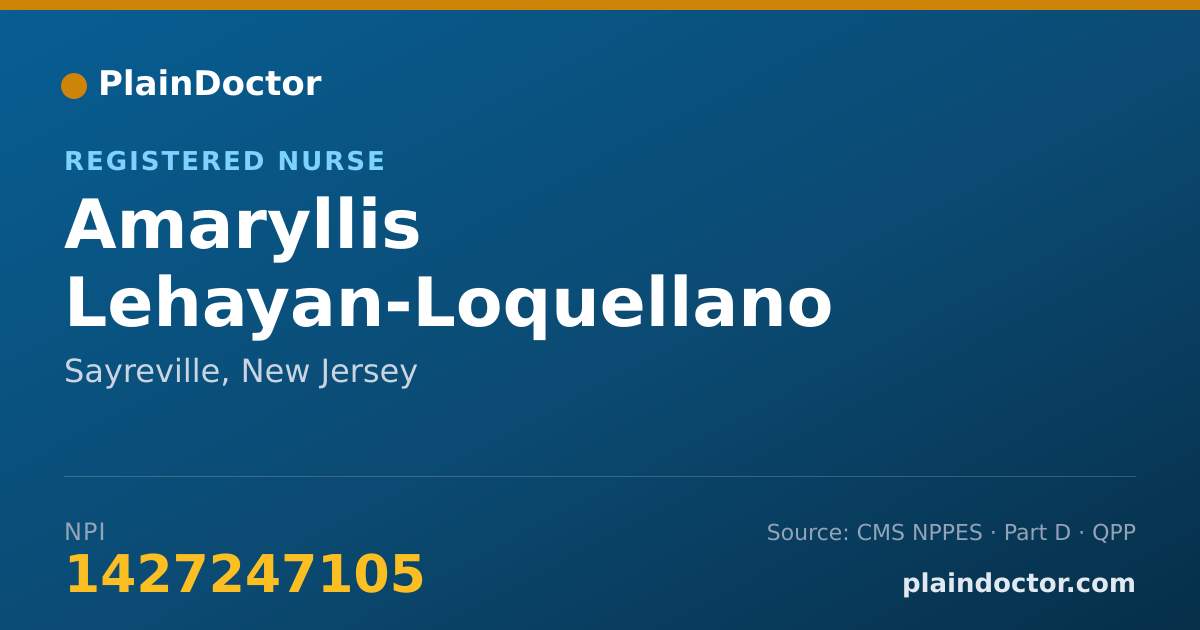 Shareable card for Amaryllis Lehayan-Loquellano - Registered Nurse, Sayreville, NJ