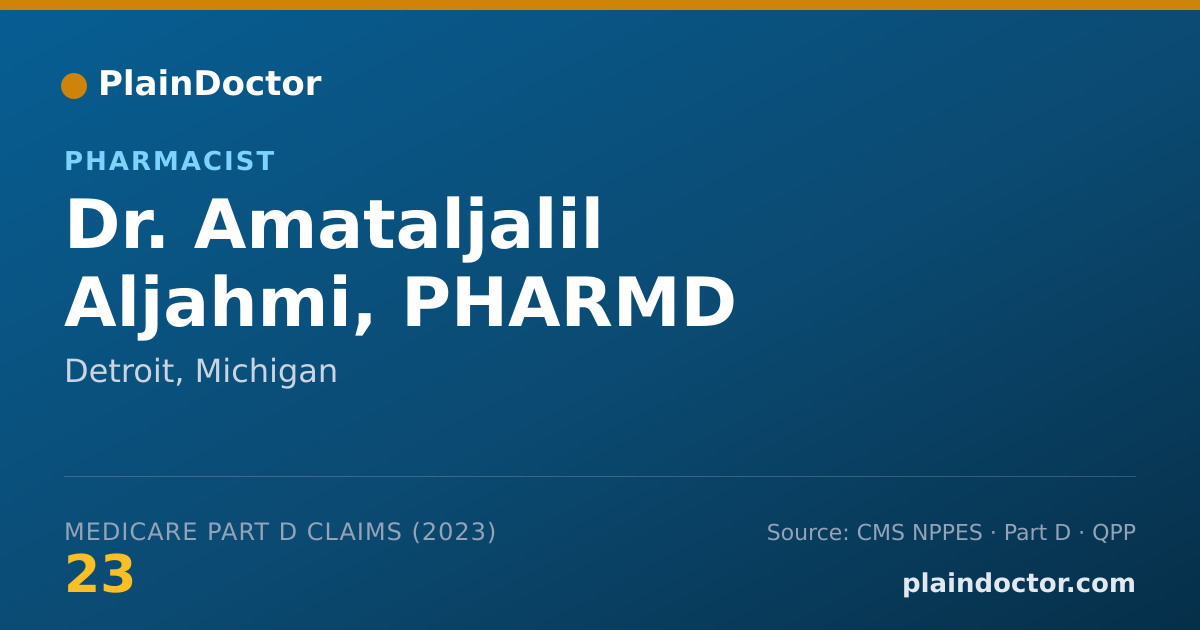 Shareable card for Amataljalil Aljahmi, PHARMD - Pharmacist, Detroit, MI