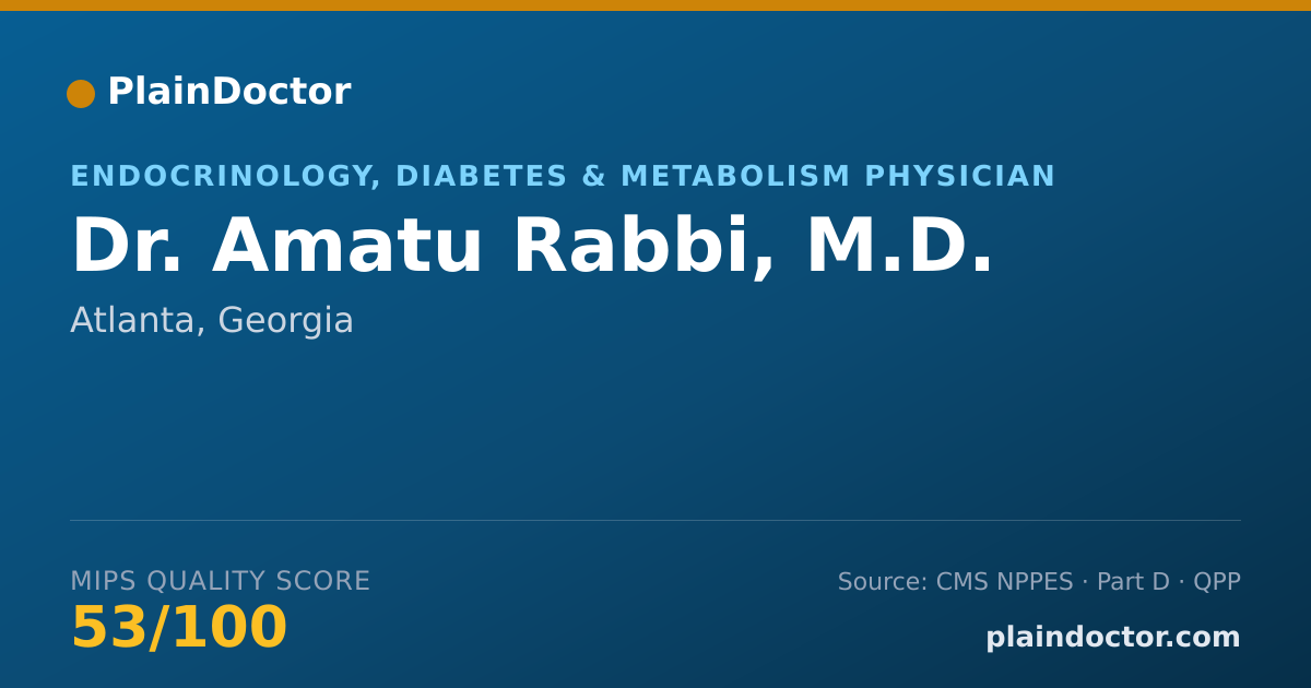 Shareable card for Amatu Rabbi, M.D. - Endocrinology, Diabetes & Metabolism Physician, Atlanta, GA