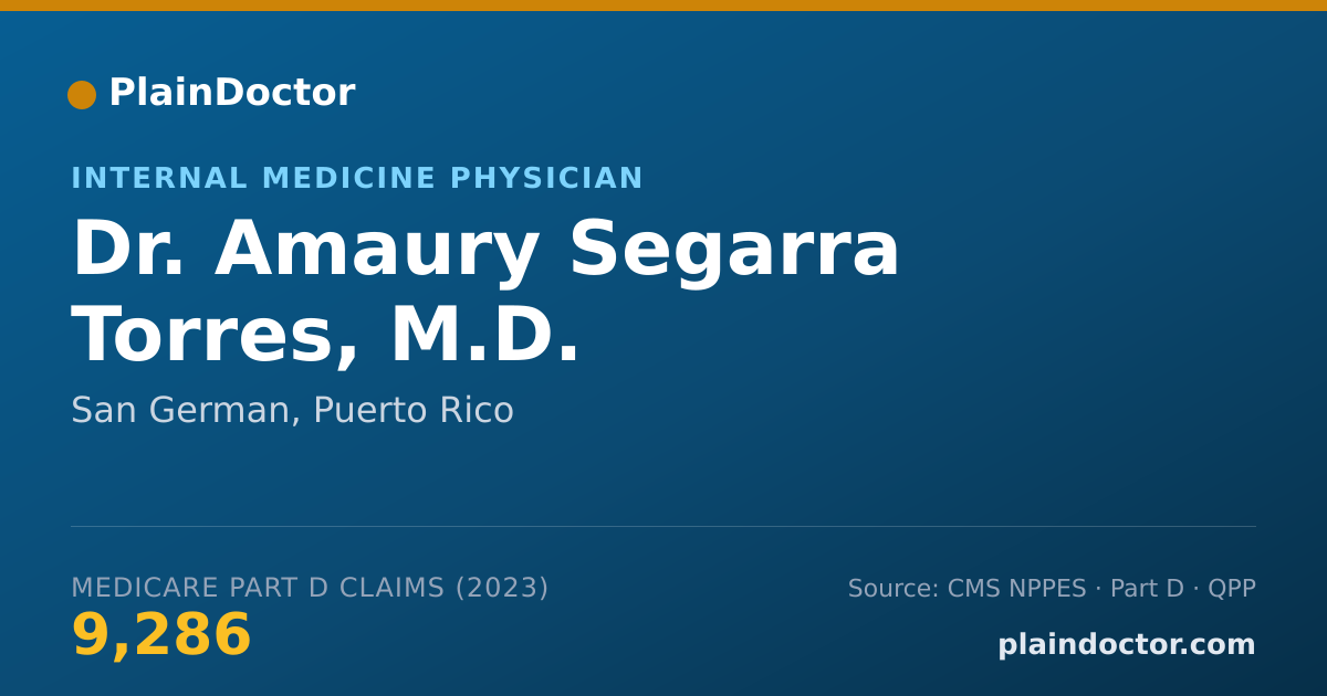 Shareable card for Amaury Segarra Torres, M.D. - Internal Medicine Physician, San German, PR